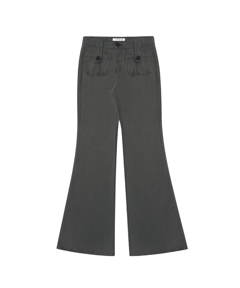 BUTTON POCKET BOOTCUT PT CHARCOAL