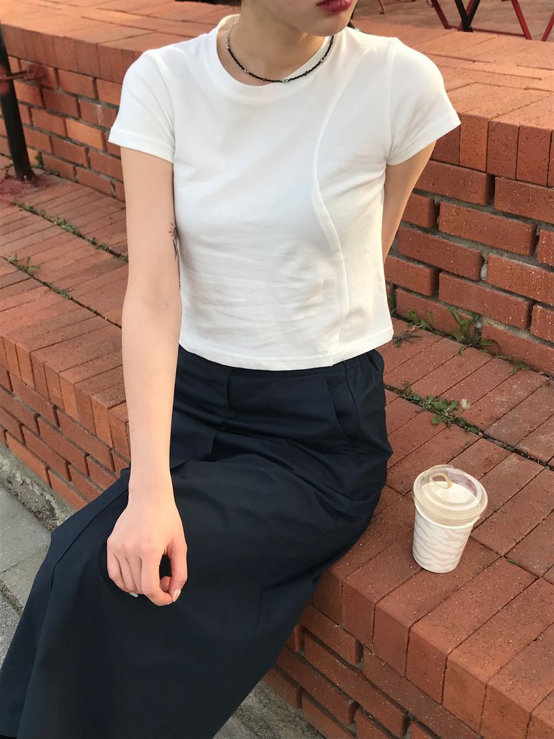 Harney button long skirt