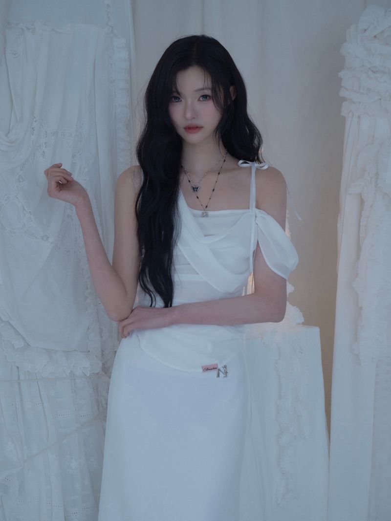 Glow Chiffon Shirred Sleeveless Blouse