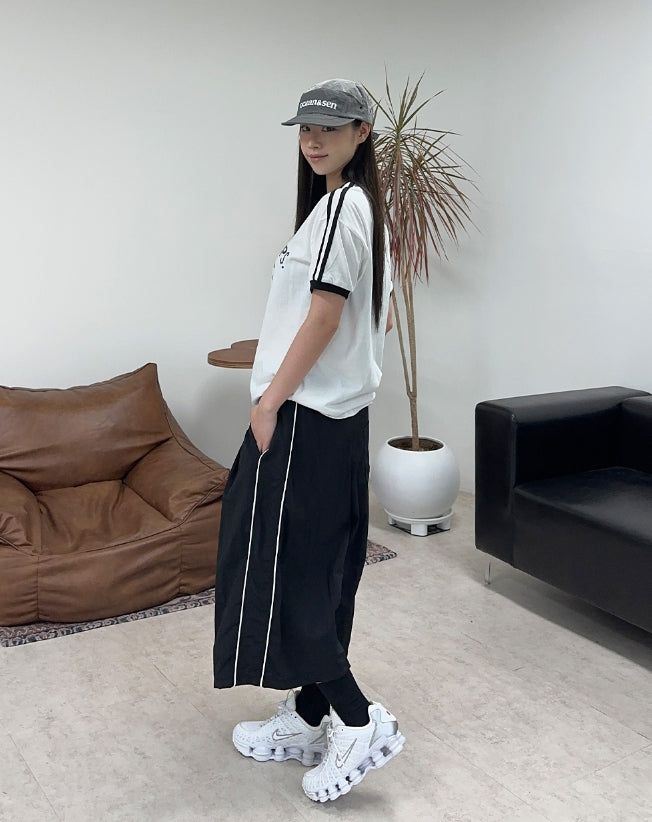 Tian Nylon Track Bermuda Pants