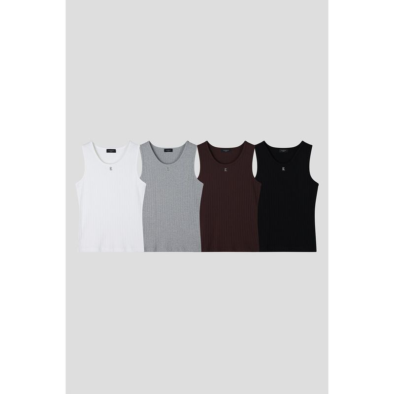 High ribbed logo sleeves(Black)