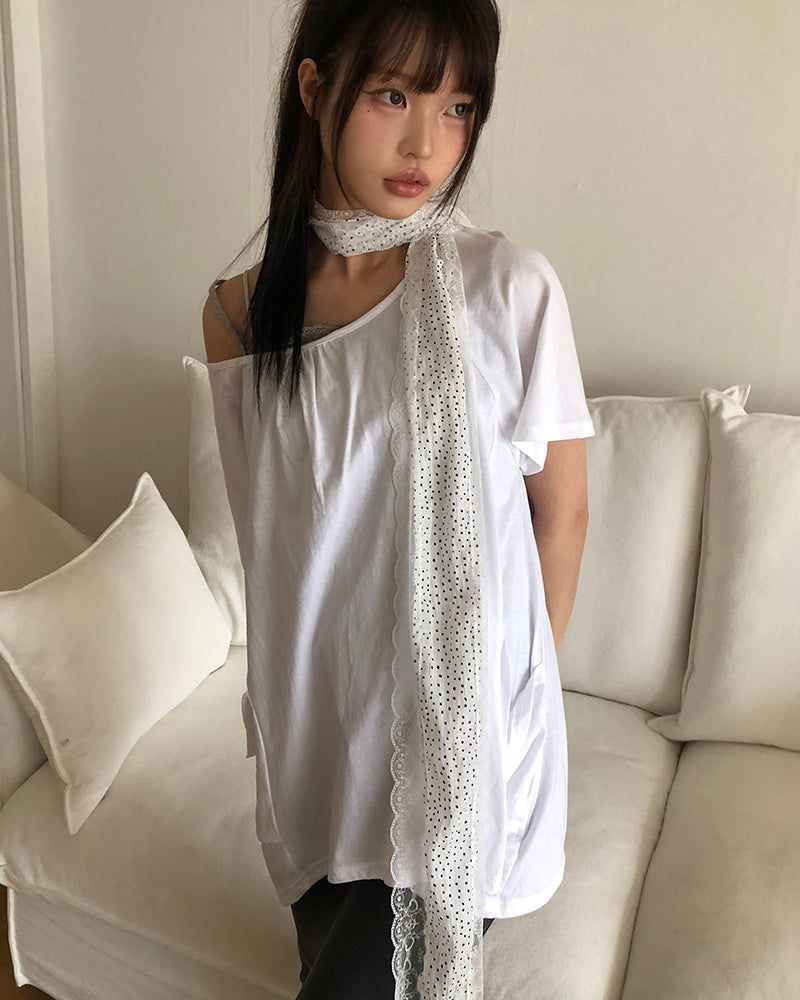 Laron Wave Dot Lace Scarf
