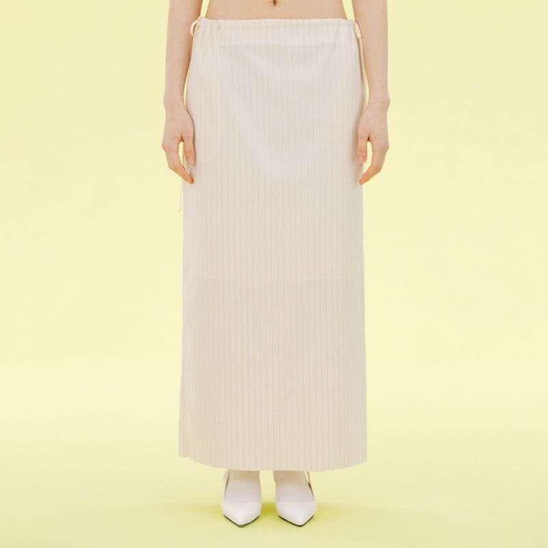 Rain stripe skirt (cream)