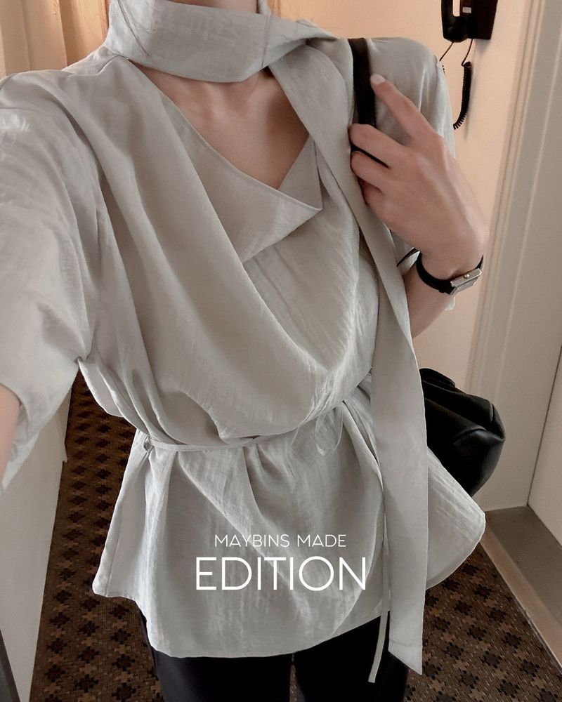 MADE. Reviz tie blouse
