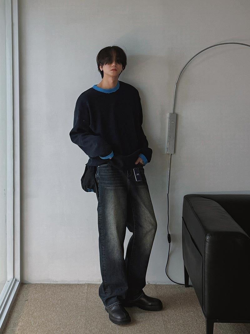 [A-P0047] フィニッシュワイドデニムパンツ (9色)