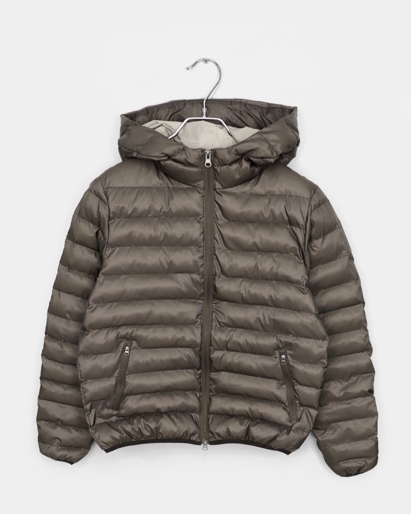 Kora Nylon two-way Hooded Zip-up Lightweight Padding