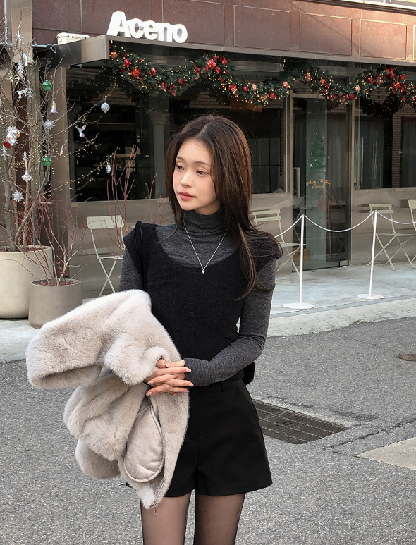 BR Layered Wave Turtle Neck T-shirt (7color)