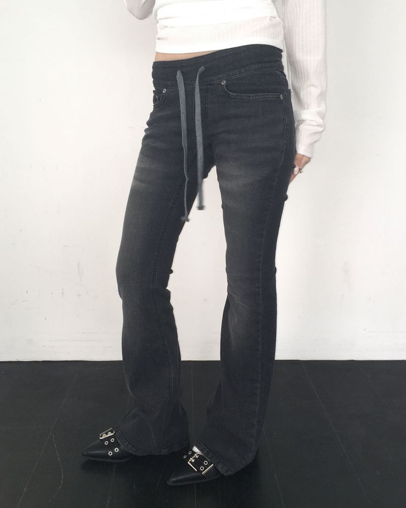 Banding low denim boots cut pants