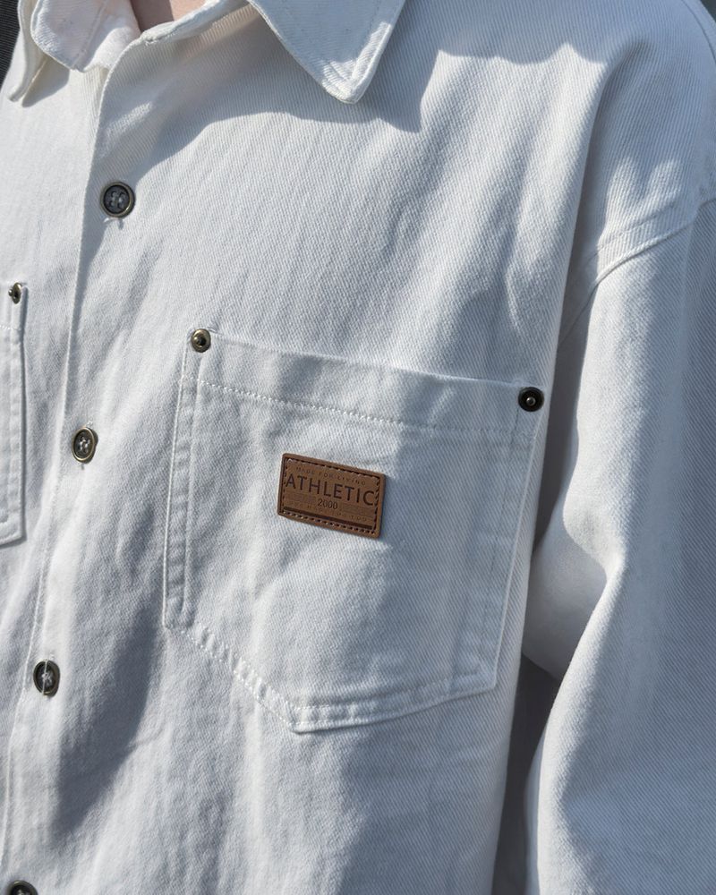 Drain Patch Work Shirt Jacket