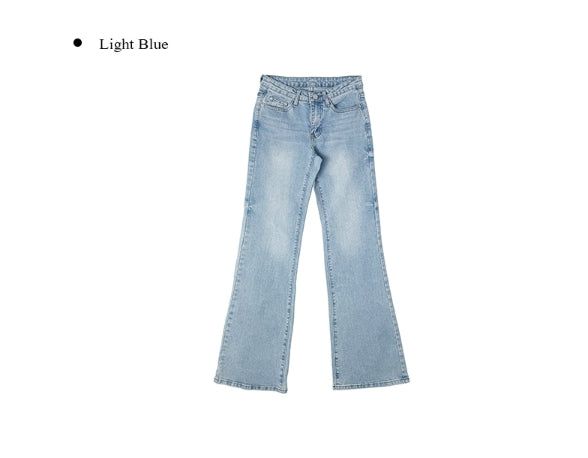 テット デニム ウォッシング ローライズ ブーツカット パンツ