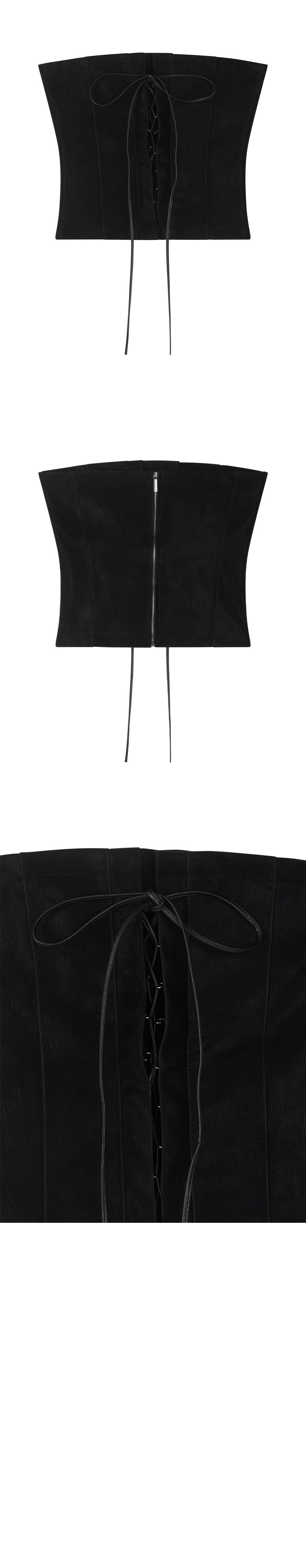 [mnem] Velvet Leather Corset