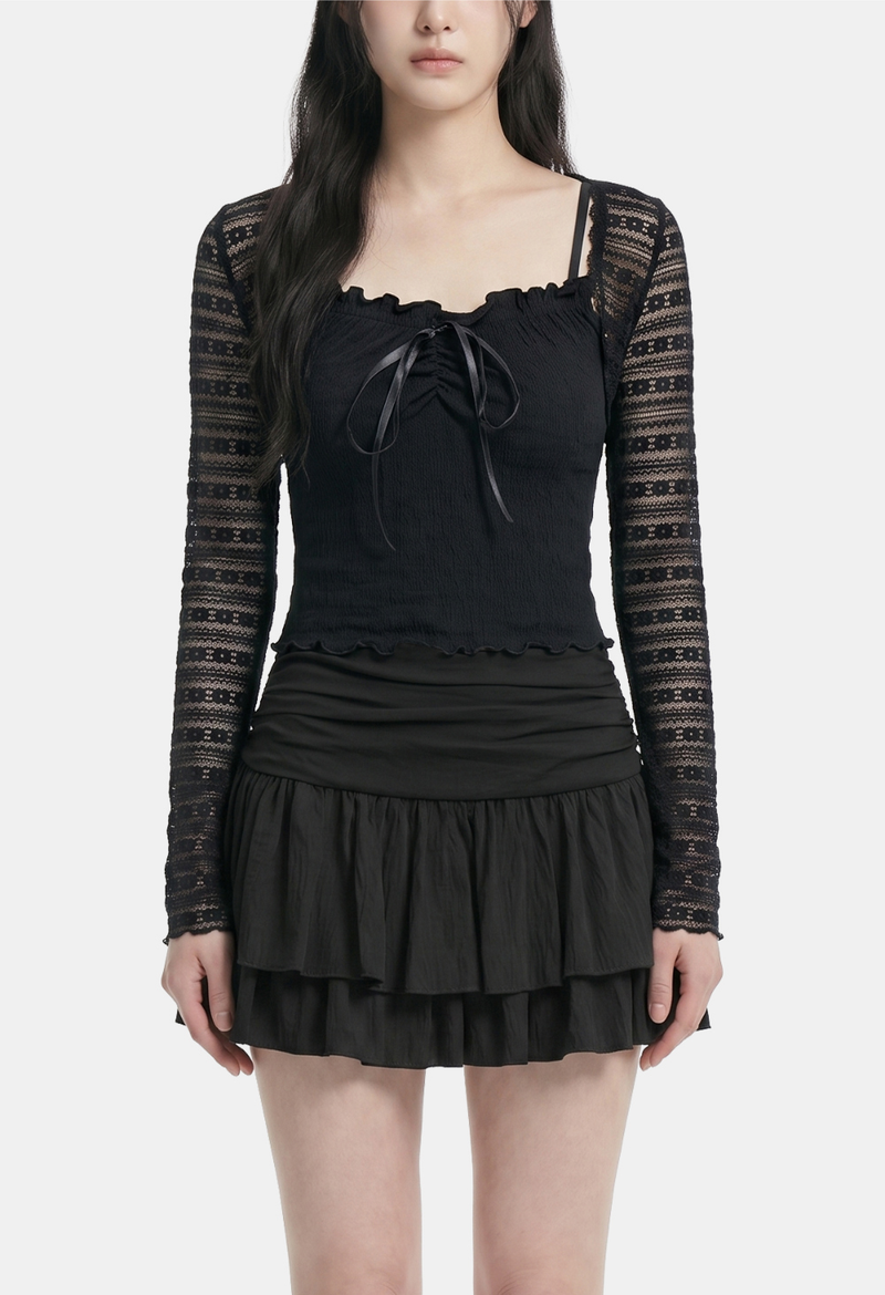 Arielle Lace Ribbon Top Set