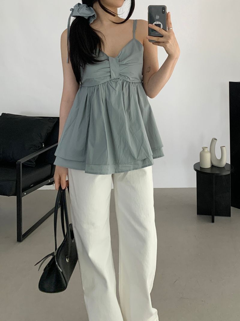 Diain White Straight Cotton Pants