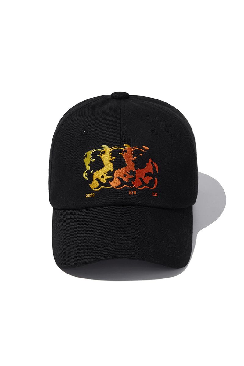 Flame Bear Ball Cap_Black
