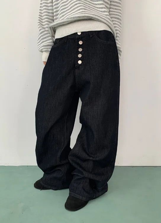 BAON（バオン）の「ルツェルン ノンフェード ボタン ワイド デニム パンツ（パンツ）」