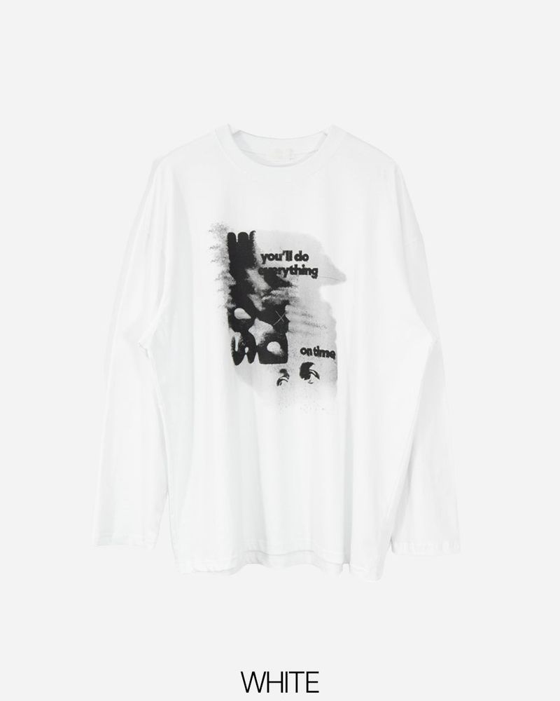 Shadow printed long-sleeved shirt