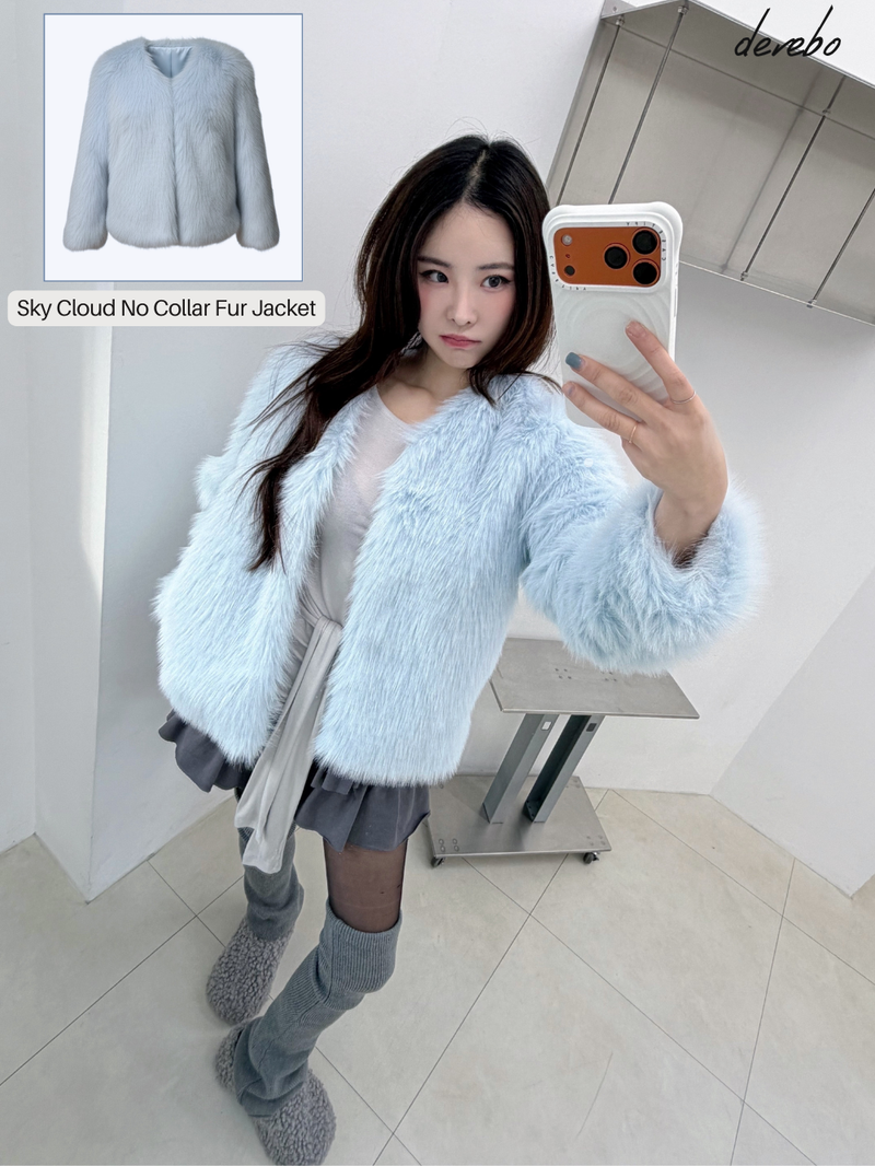 dereborujo（ドレボルゾー）の「Sky Cloud No Collar Fur Jacket（Jackets/Outerwear）」