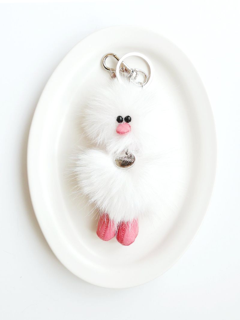 Cosymosy Mini Bird Keyring - White