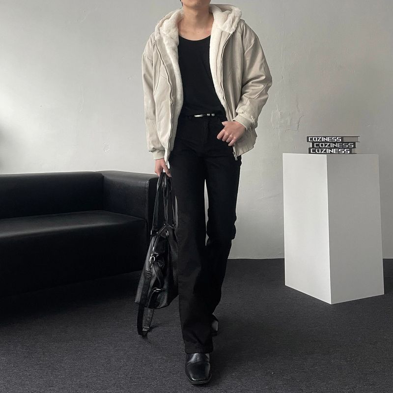Mink fur lining hooded jacket (2colors/DP21917)