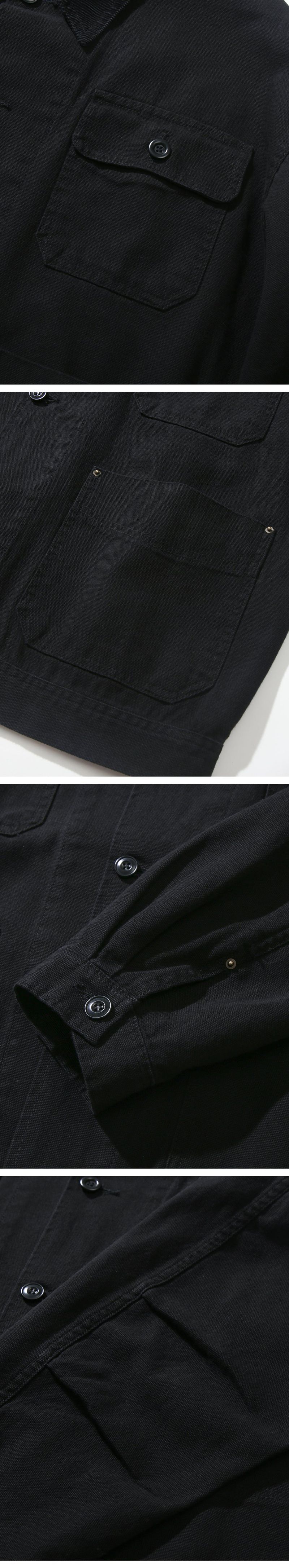 CANVAS COTTON WORK JACKET_BLACK
