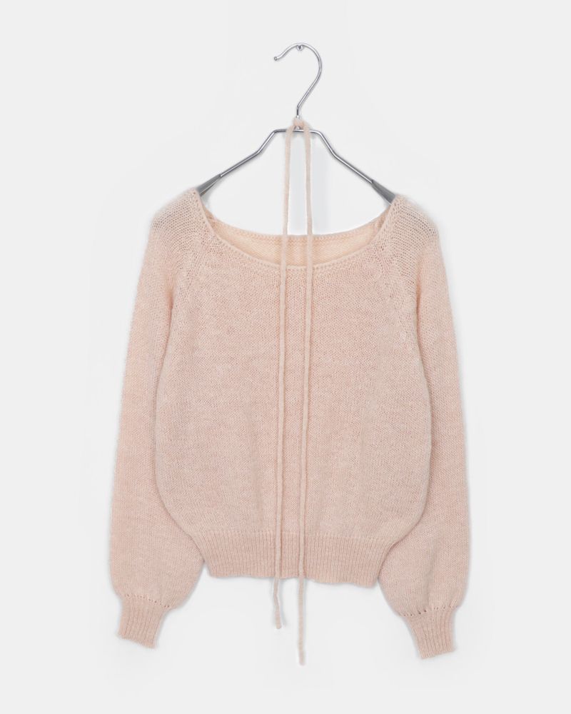 Oro Strap Knit Round-neck Wool Sweater