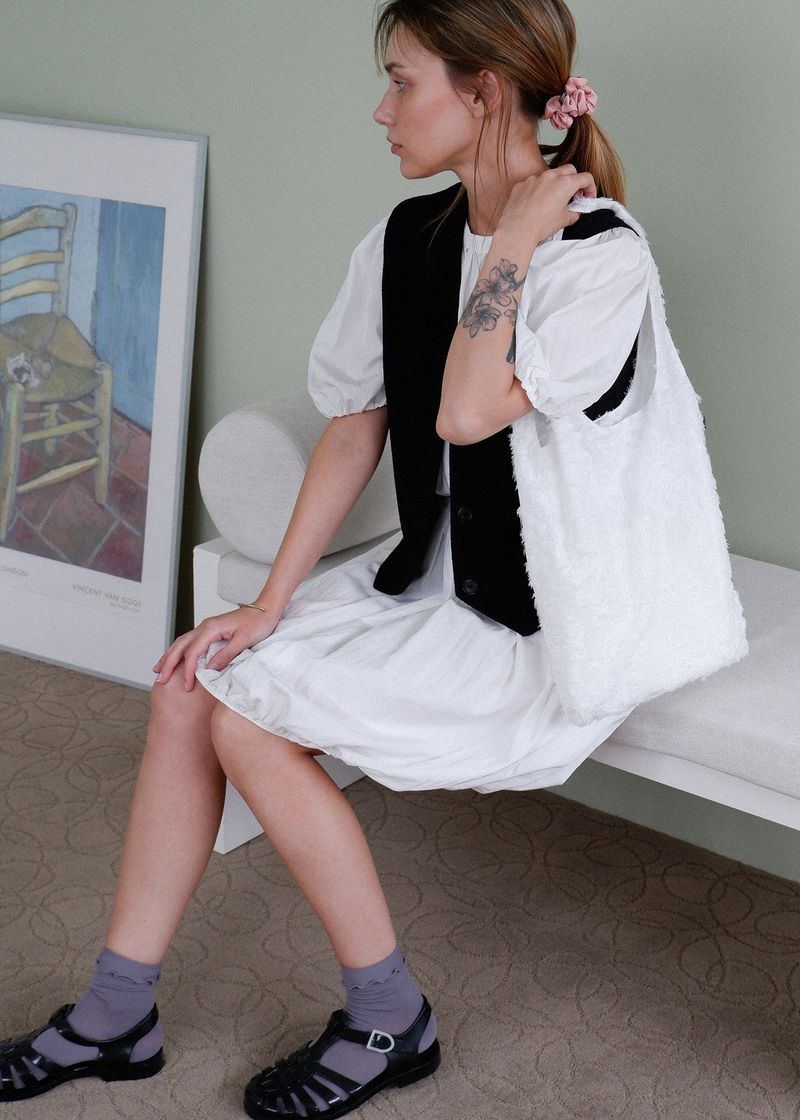 VOOR（ボル）の「Lace Market Bag_White（Bags）」