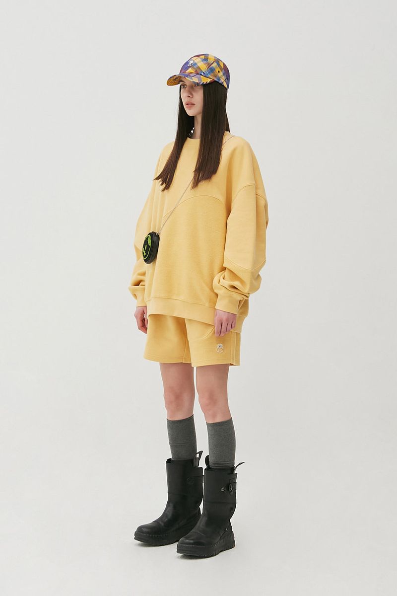 Reverse Bear Patch Shorts_Canary