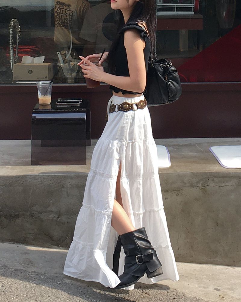 kyoive(コイブ)の「Cutting white long skirt(Skirts)」