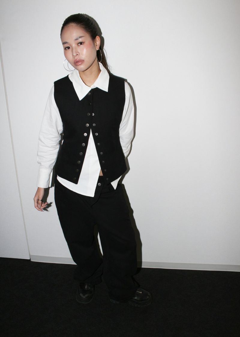 Button vest [Black]