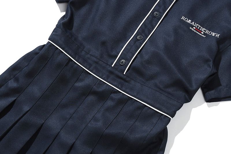 PLEATS SUMMER DRESS_NAVY