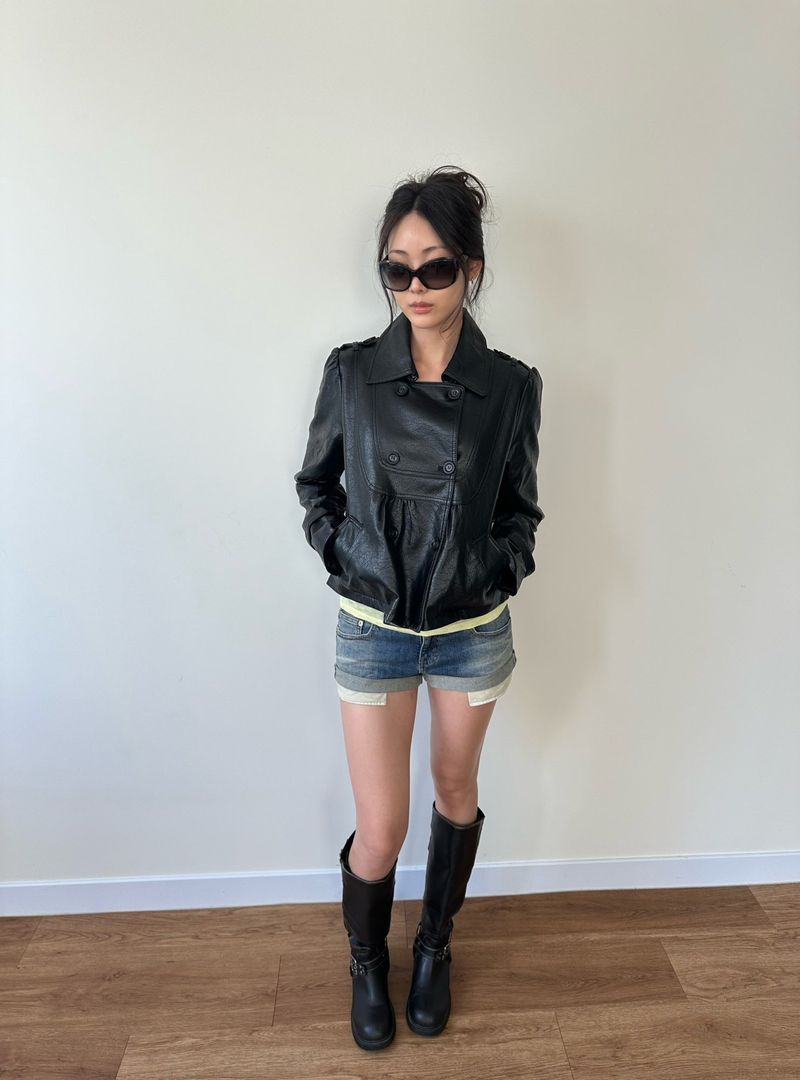 mini leather jacket