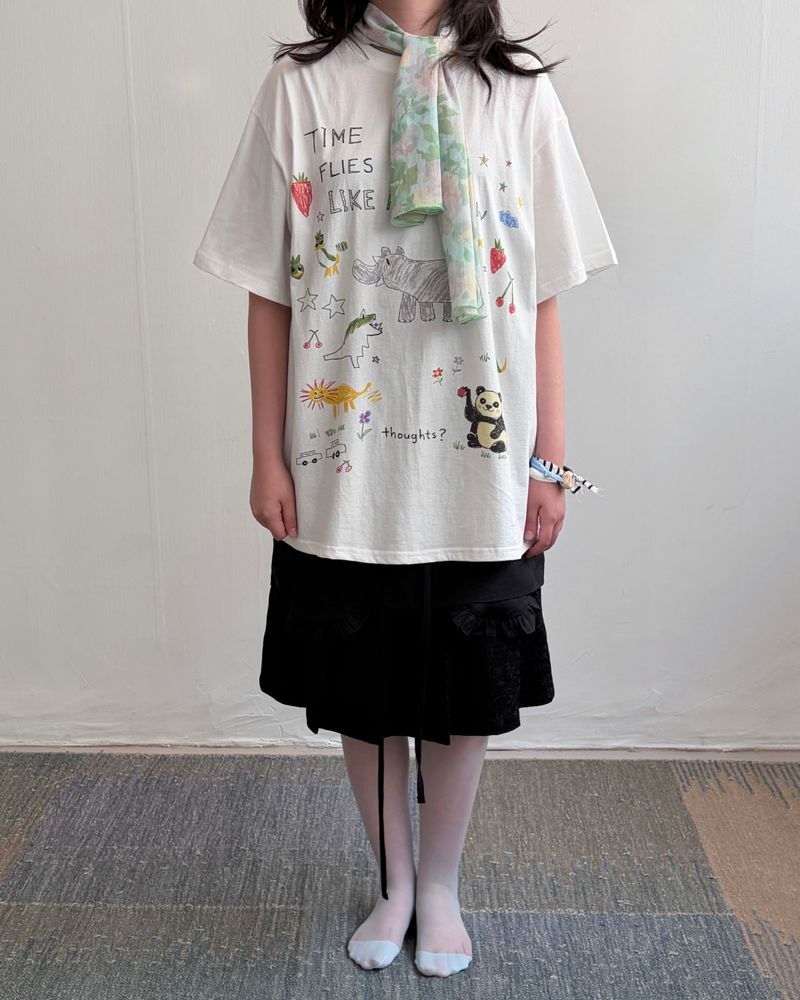 fungus（ファンガス）の「クレヨン ドローイング Tシャツ（トップス）」