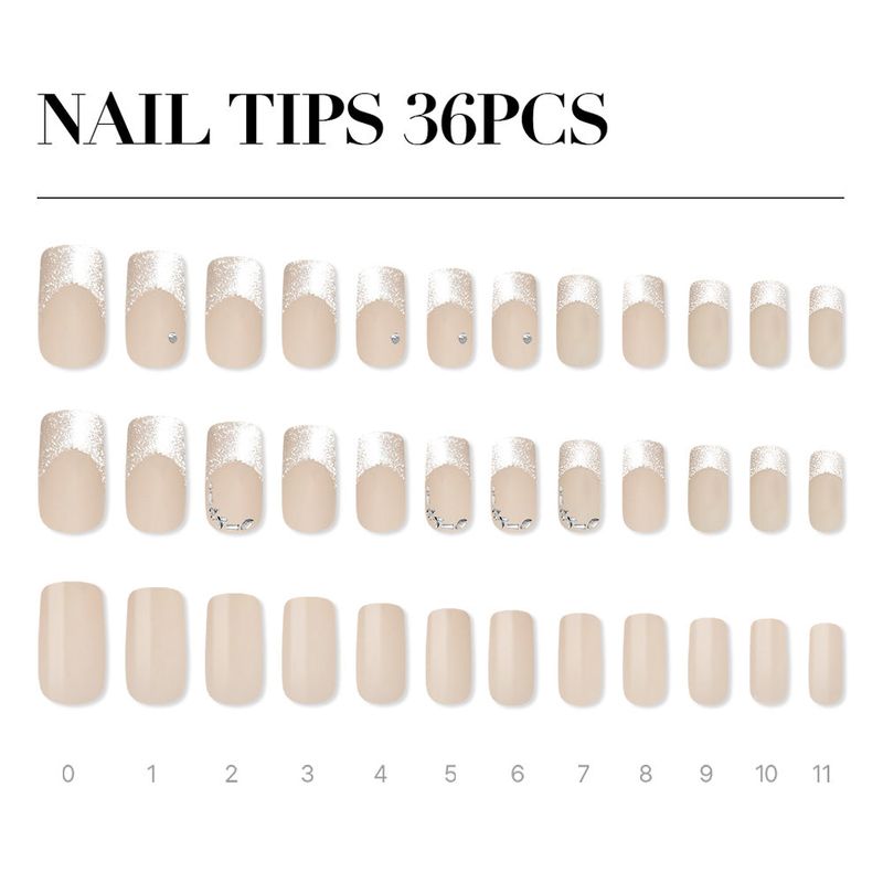 MUZMAK Reusable Glam Design Nail Tip Cinnamon Dust(Square)