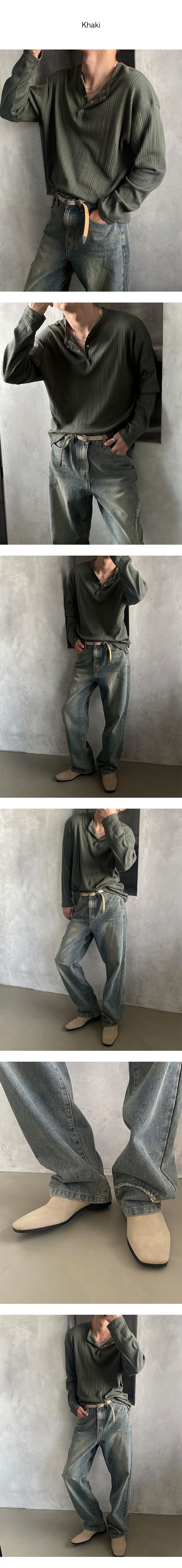 [F/W] Golgi button henry neck long sleeves (4color)