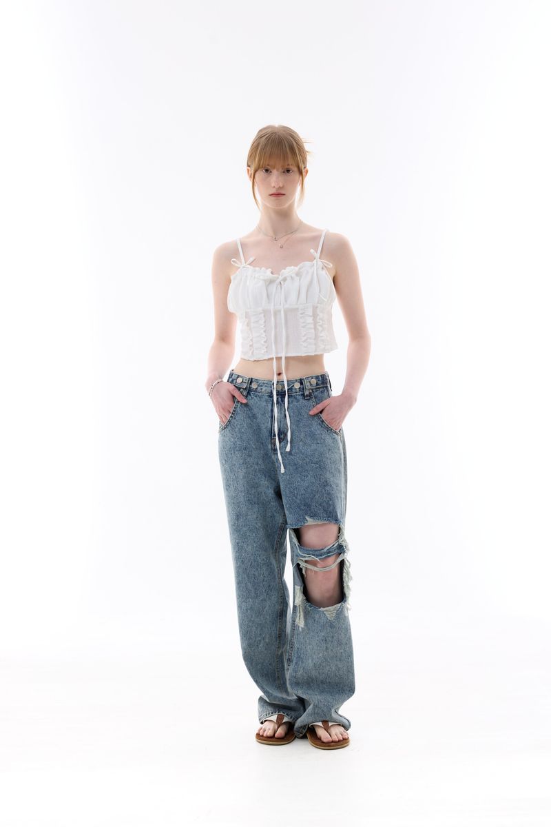 GAGA RIBBON BUSTIER / WHITE