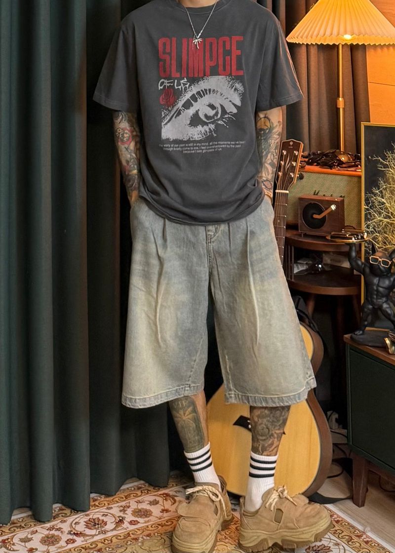 Slub Tin Chung Bermuda Denim