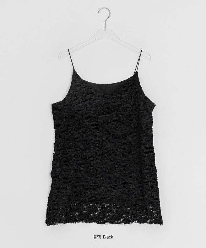 Foreri Punching Lace Layered Strap Sleeveless Mini One Piece