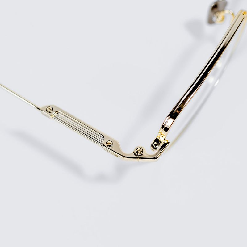 Knouun Square titanium glasses CODE. 102. D Gold