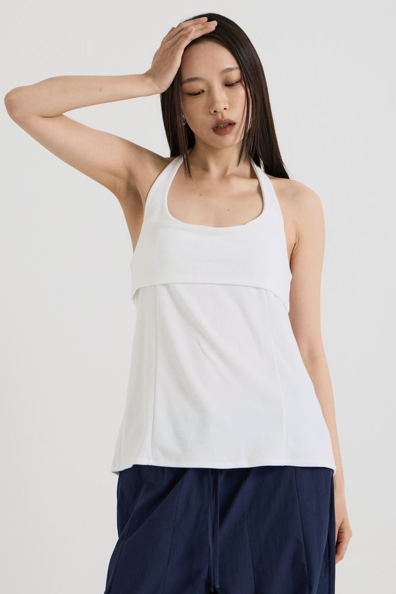 Halterneck sleeveless, White