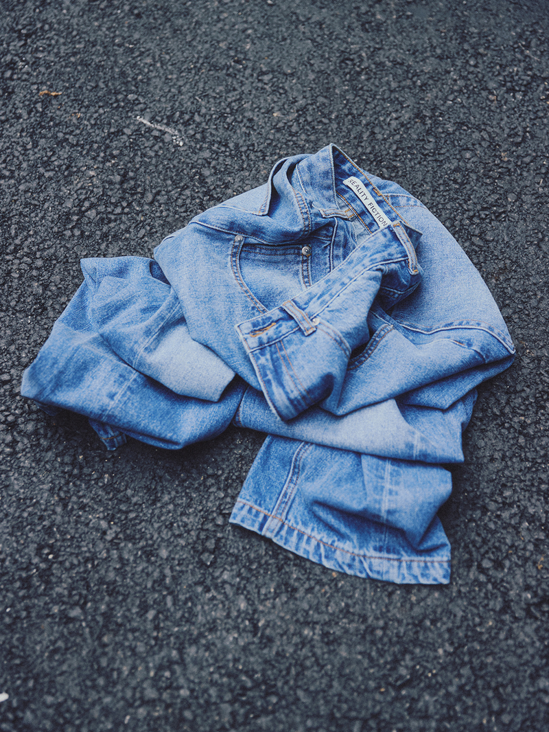 Tapered Round Denim Pants Indigo