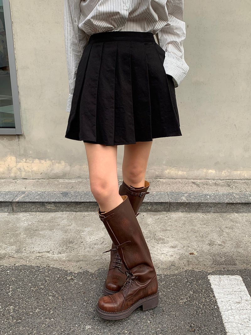 [MADE] Belto pintuck mini skirt