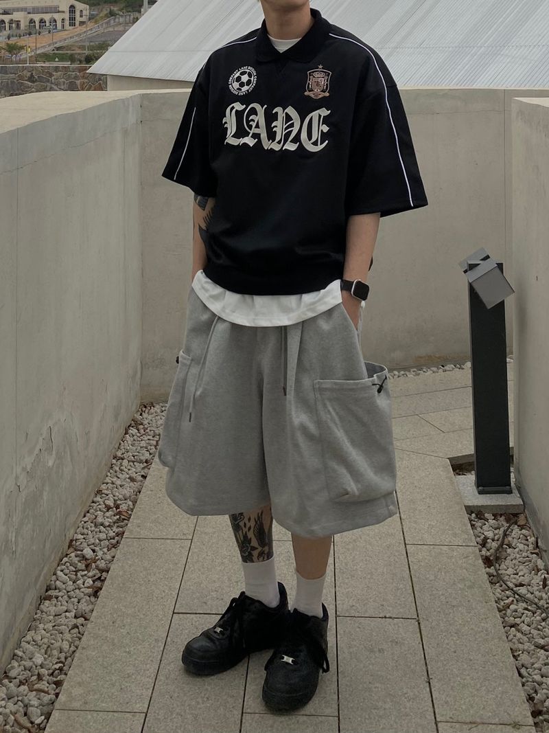 String big pocket half pants 3C