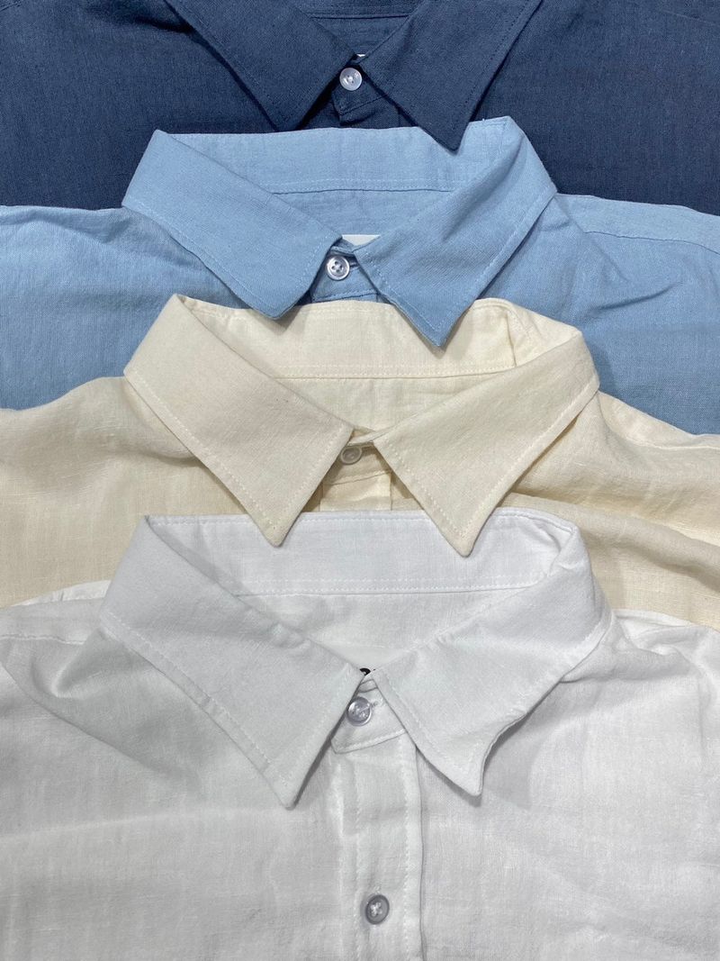 Basic linen short sleeve shirt 4C
