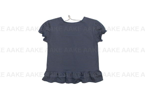 STRIPE HALTER FRILL TEE