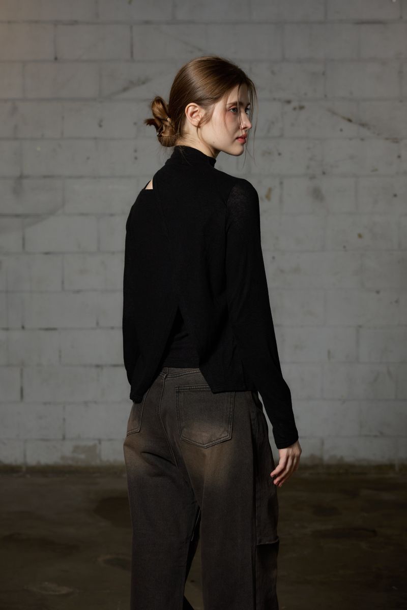 ARE WOOL LONG SLEEVE SET / BLACK