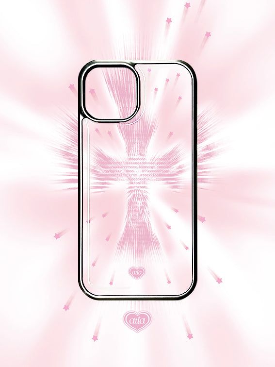 atta（アッタ）の「LFHホリーグリッチ(Silver Epoxy / Pink) フォンケース（スマホグッズ/小物）」