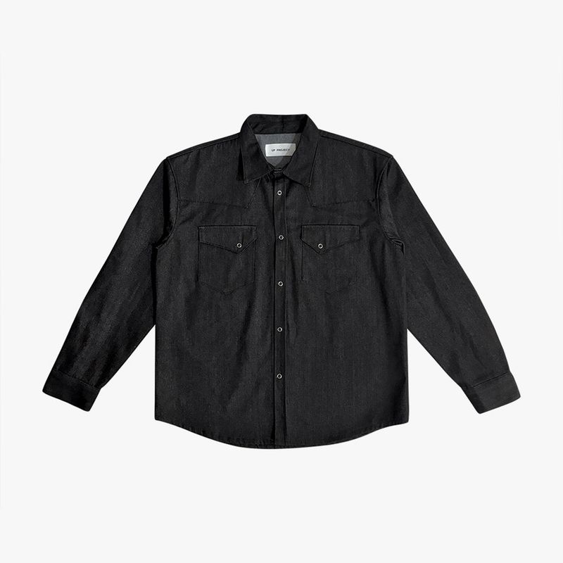 Leaf denim western shirt