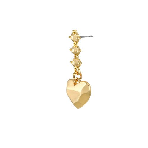 Heart gemstone drop earrings