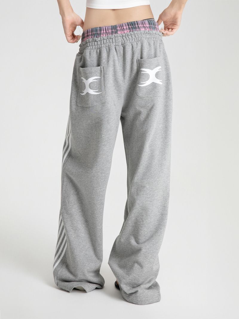 SEXXDEVIL Dual-Waist Striped Sweatpants