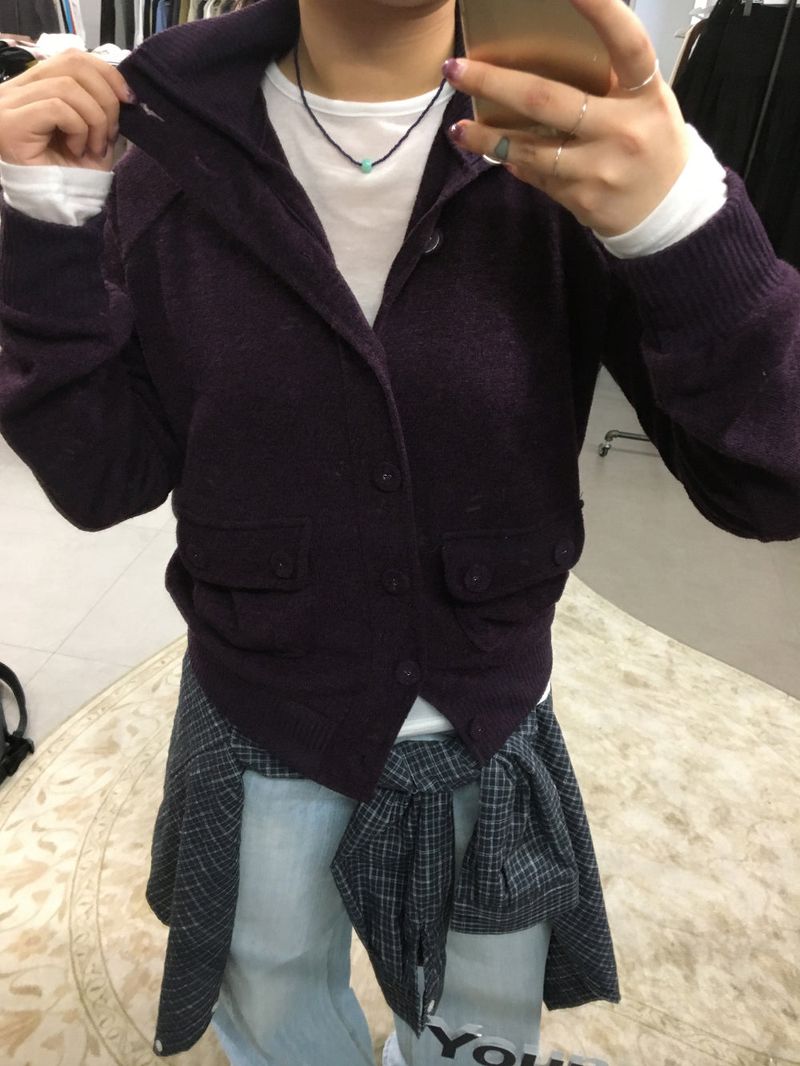Mock neck high cardigan (3color)